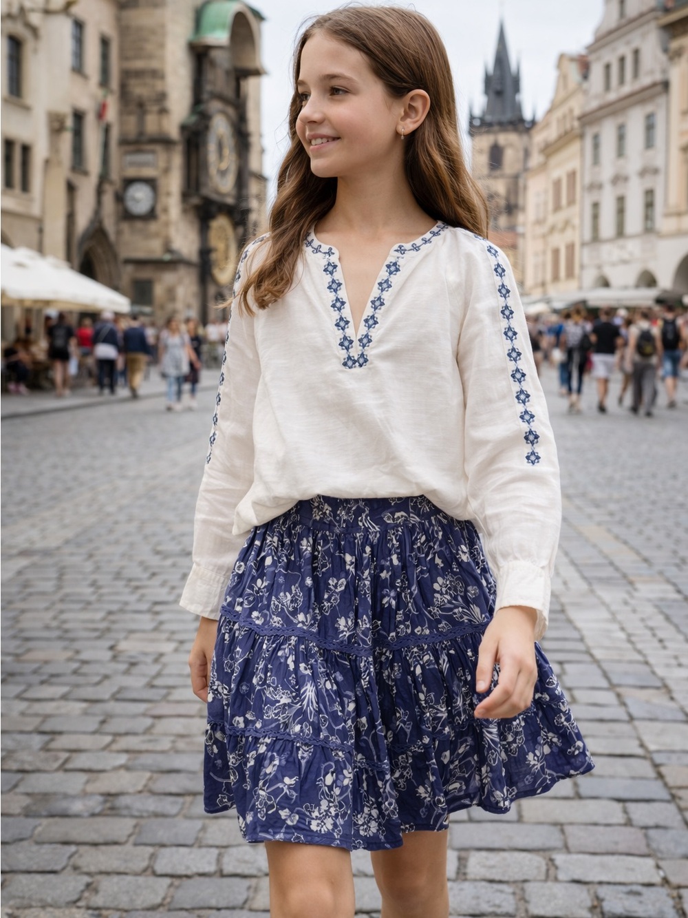 Treasure & Bond Embroidered Top XS + Floral Skirt S Set – EUC